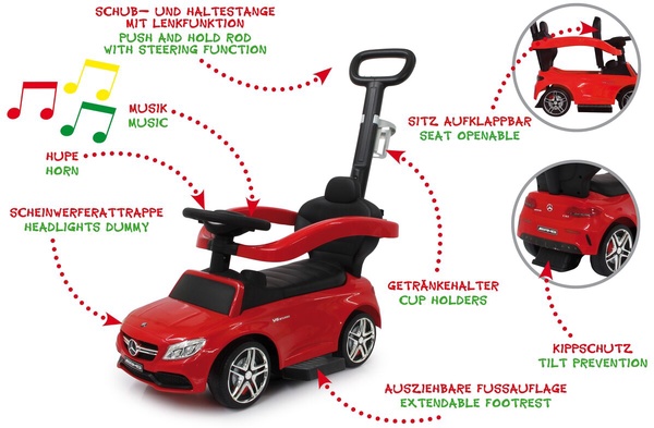 Correpasillos Mercedes-Benz Amg c 63 Rojo 3en1